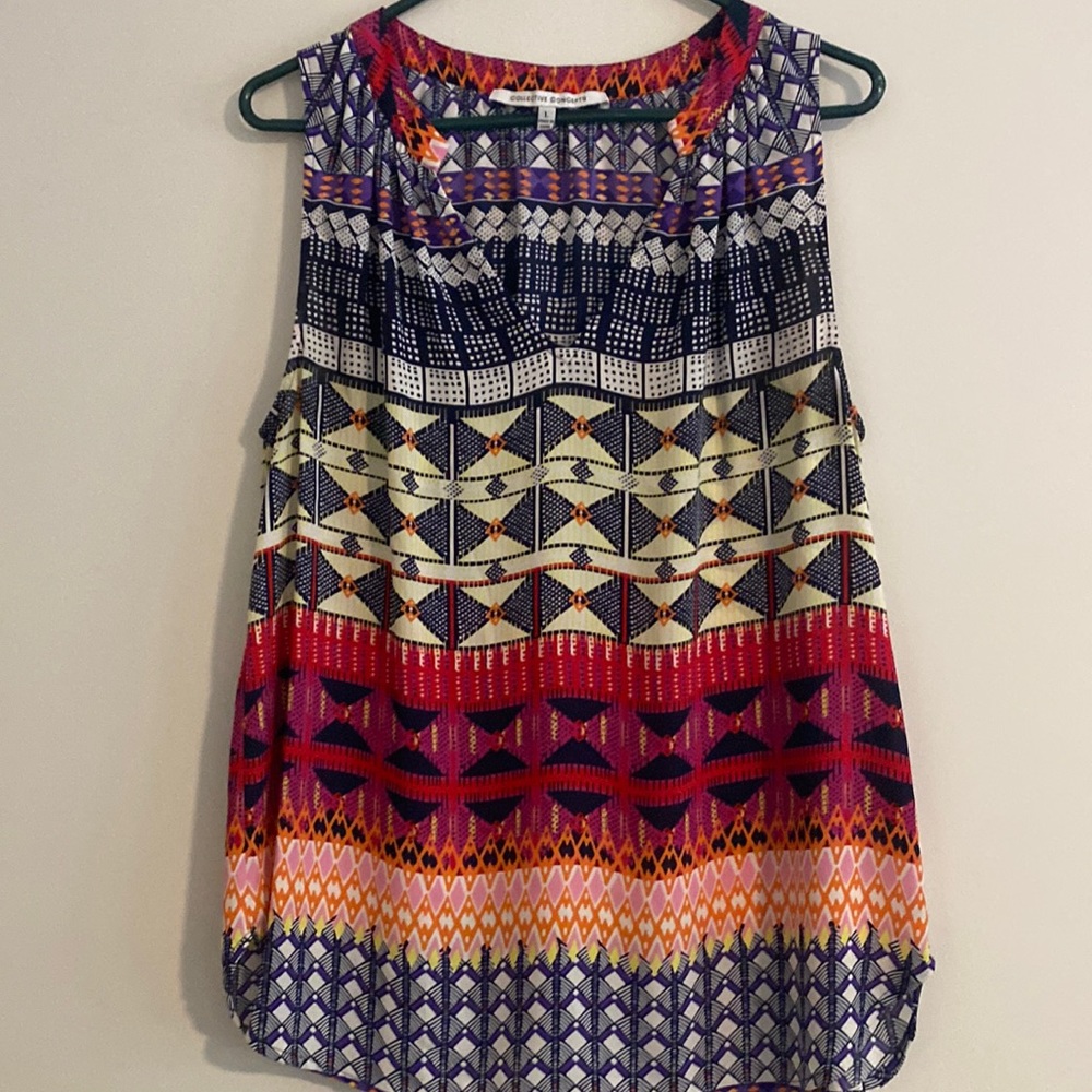 Multi color sleeveless blouse